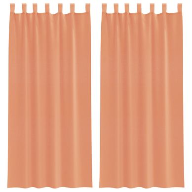 Rideaux En Voile Avec Boucles 2 Pièces Terre Cuite 140x245 Cm