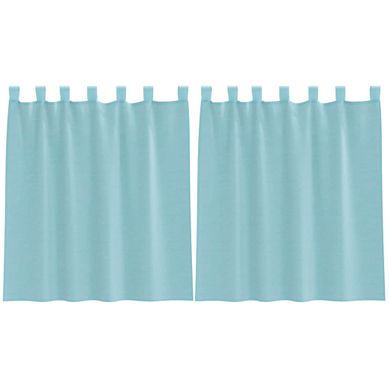 Rideaux En Voile Avec Boucles 2 Pièces Turquoise 140x140 Cm