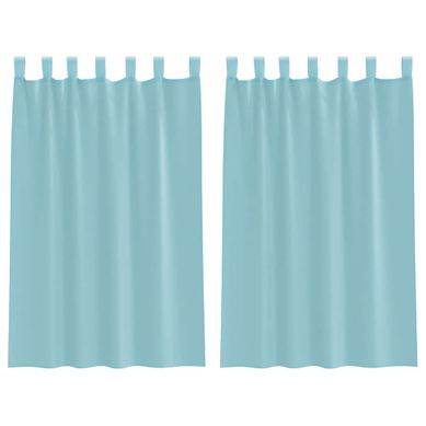 Rideaux En Voile Avec Boucles 2 Pièces Turquoise 140x175 Cm