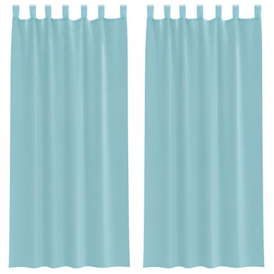 Rideaux En Voile Avec Boucles 2 Pièces Turquoise 140x225 Cm