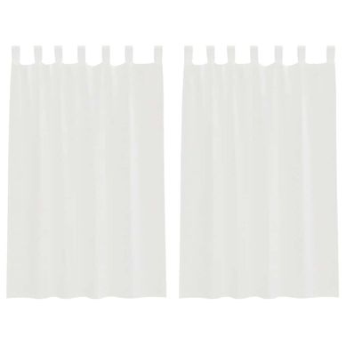 Rideaux En Voile Avec Boucles 2 Pièces Blanc 140x175 Cm