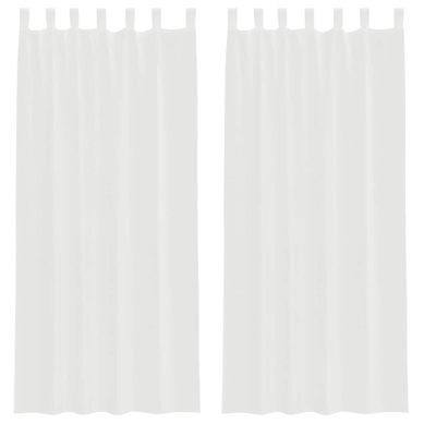 Rideaux En Voile Avec Boucles 2 Pièces Blanc 140x225 Cm