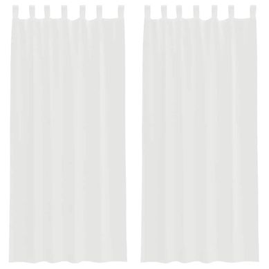 Rideaux En Voile Avec Boucles 2 Pièces Blanc 140x245 Cm