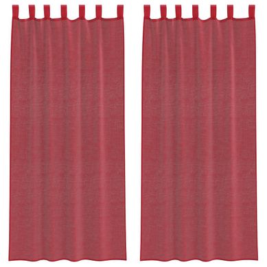 Rideaux En Voile Avec Boucles 2 Pièces Rouge Bordeaux 140x245 Cm
