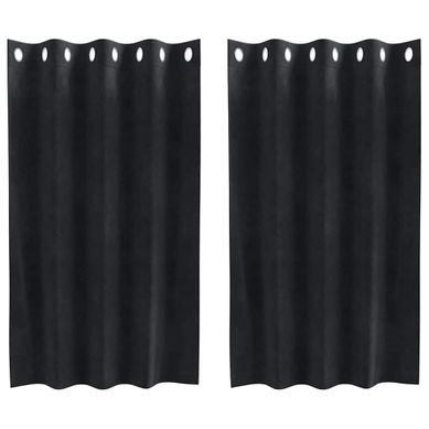 Rideaux Occultants 2 Pièces Noir 140 X 140 Cm Velours