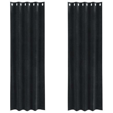 Rideaux Occultants 2 Pièces Noir 140 X 225 Cm Velours
