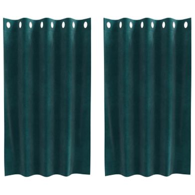 Rideaux Occultants 2 Pièces Vert Foncé 140 X 140 Cm Velours