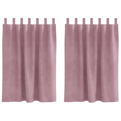 Rideaux Occultants 2 Pièces Rose Foncé 140 X 140 Cm Velours