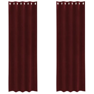 Rideaux Occultants 2 Pièces Bordeaux 140 X 260 Cm Velours Rideaux Occultants 2 Pièces Bordeaux 140 X 260 Cm Velours