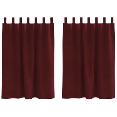Rideaux Occultants 2 Pièces Bordeaux 140 X 140 Cm Velours