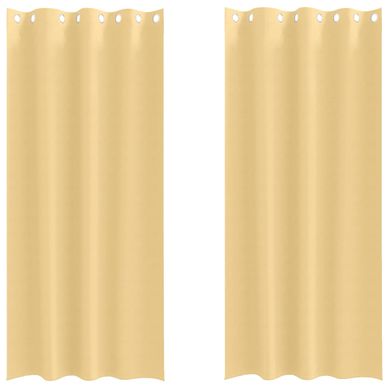 Lot de 2 Rideaux Occultants Beige Polyester 245x140