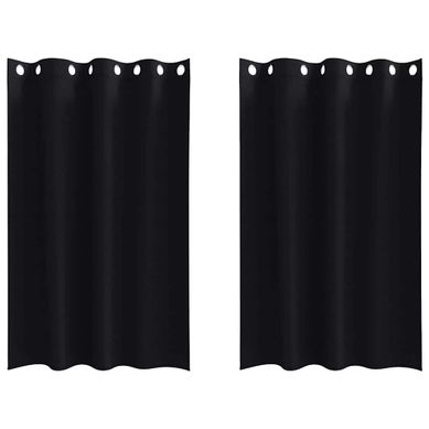 Lot de 2 Rideaux Occultants Noir Polyester  175 x140