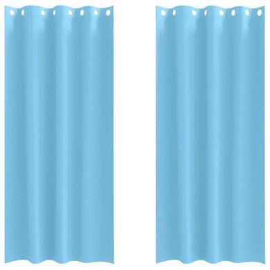 Lot de 2 Rideaux Occultants Bleu Clair Polyester 260x140