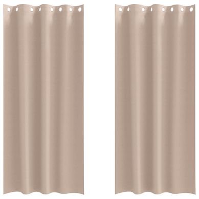 Lot de 2 Rideaux Occultants Taupe Polyester 260x140