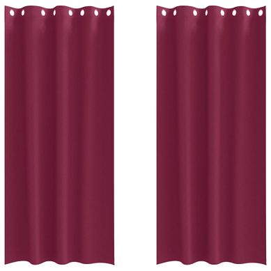 Lot de 2 Rideaux Occultants Bordeaux Polyester 245x140