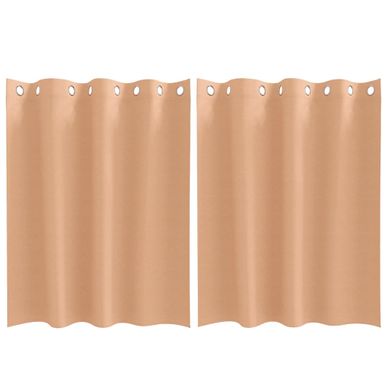 Lot de 2 Rideaux Occultants Marron Clair Polyester 140x140