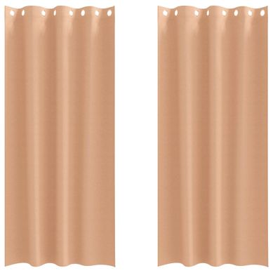 Lot de 2 Rideaux Occultants Marron Clair Polyester 245x140