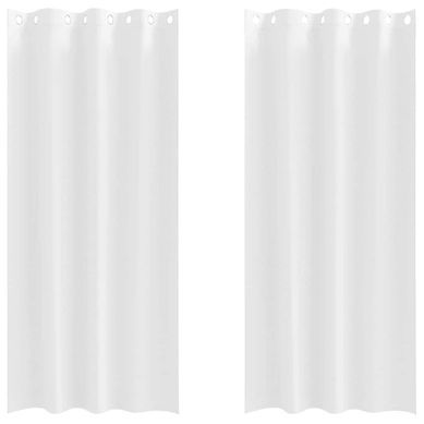 Lot de 2 Rideaux Occultants Blanc Pur Polyester 245x140