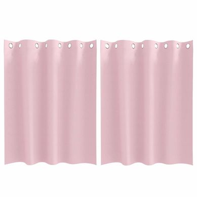 Lot de 2 Rideaux Occultants Rose Bébé Polyester 140x140