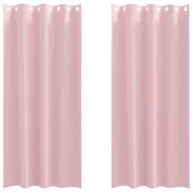 Lot de 2 Rideaux Occultants Rose Bébé Polyester 260x140