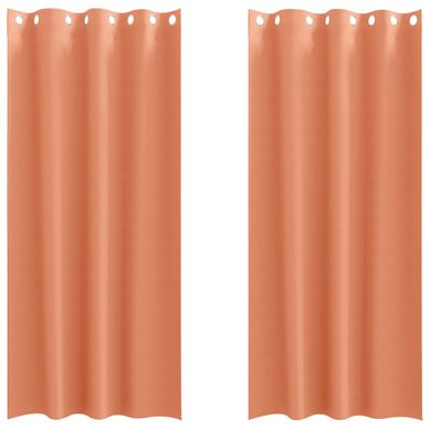 Lot de 2 Rideaux Occultants Couleur Terre Cuite Polyester 245x140