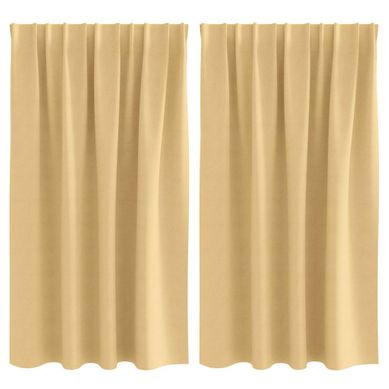 Lot de 2 Rideaux Occultants Beige Polyester 140x140