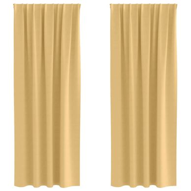 Lot de 2 Rideaux Occultants Beige Polyester 260 x 140