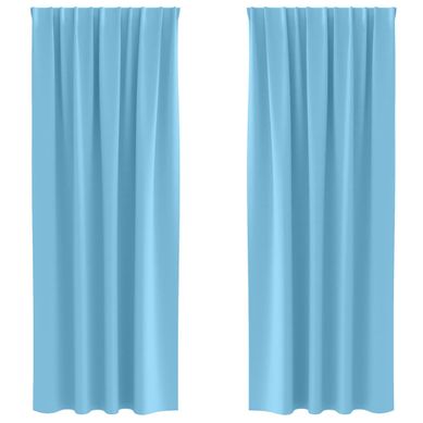 Lot de 2 Rideaux Occultants Bleu Clair Polyester 225x140