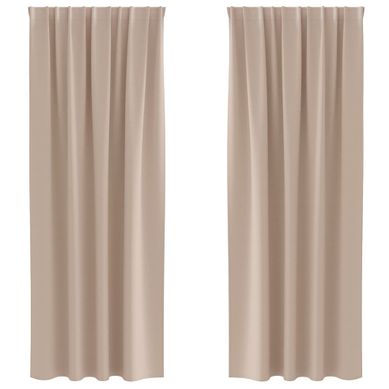 Lot de 2 Rideaux Occultants Taupe Polyester 245x140