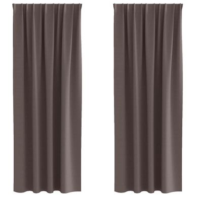 Lot de 2 Rideaux Occultants Marron Foncé Polyester 245x140