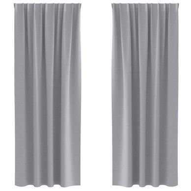 Lot de 2 Rideaux Occultants Gris Clair Polyester 245x140