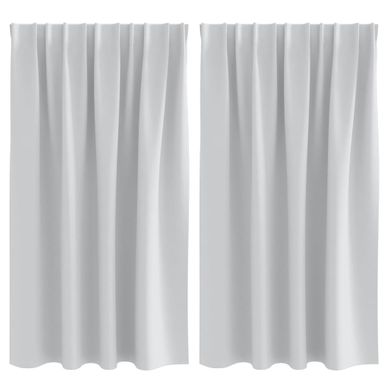Lot de 2 Rideaux Occultants Gris Pâle Polyester 140x140