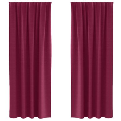 Lot de 2 Rideaux Occultants Bordeaux Polyester 225x140