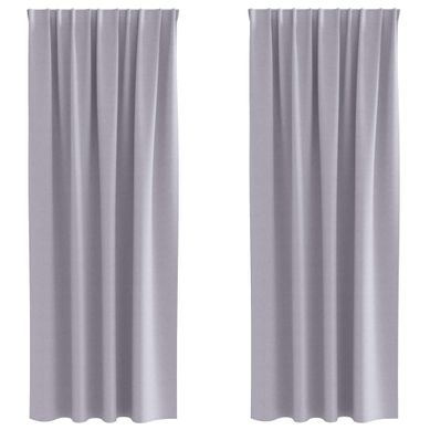 Lot de 2 Rideaux Occultants Gris Métal Polyester 245x140