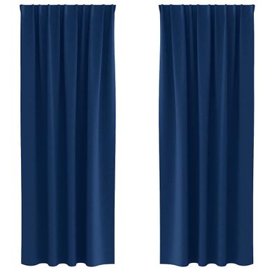Lot de 2 Rideaux Occultants Bleu Foncé Polyester 245x140