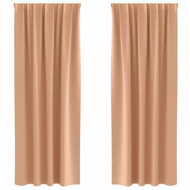 Lot de 2 Rideaux Occultants Marron Clair Polyester 225x140