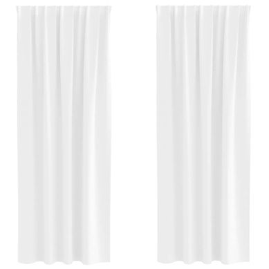 Lot de 2 Rideaux Occultants Blanc Lumineux Polyester 260x140