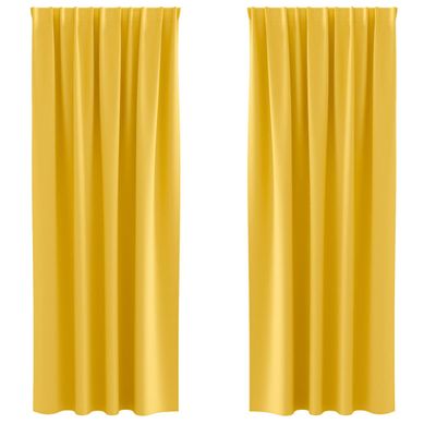 Lot de 2 Rideaux Occultants Jaune Moutarde Polyester 260x140