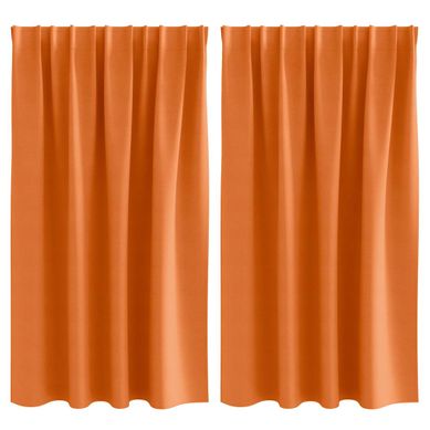 Lot de 2 Rideaux Occultants Orange Vif Polyester 140x140