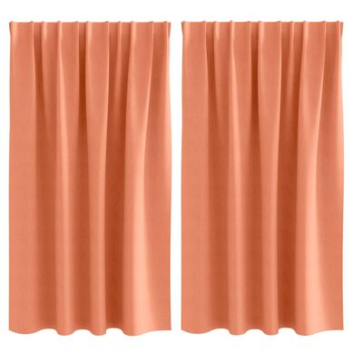 Lot de 2 Rideaux Occultants Couleur Terre Cuite Polyester 140x140