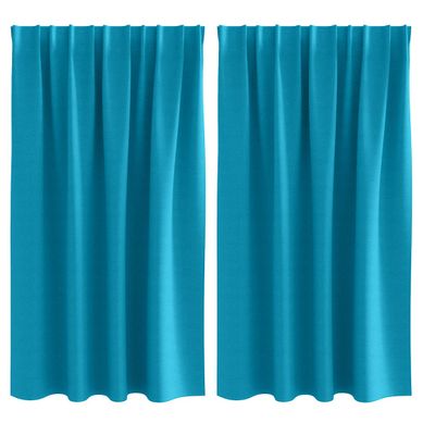 Lot de 2 Rideaux Occultants Turquoise Polyester 140x140