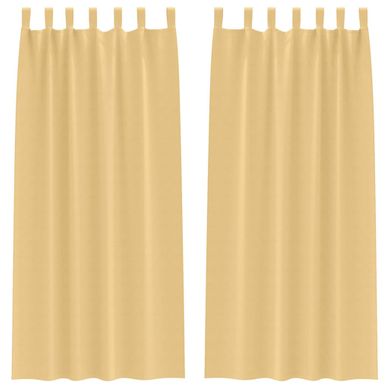 Lot de 2 Rideaux Occultants Beige Polyester 225x140
