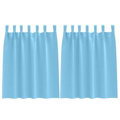 Lot de 2 Rideaux Occultants Bleu Clair Polyester 140x140