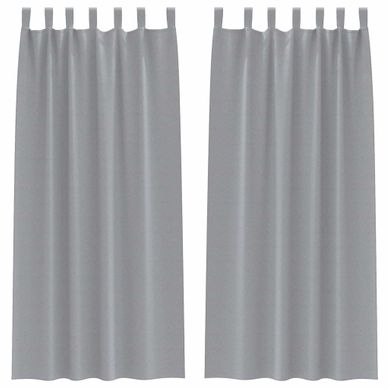 Lot de 2 Rideaux Occultants Gris Clair Polyester 260x140
