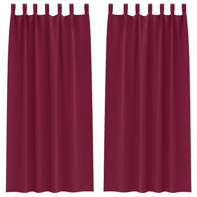 Lot de 2 Rideaux Occultants Bordeaux Polyester 260x140