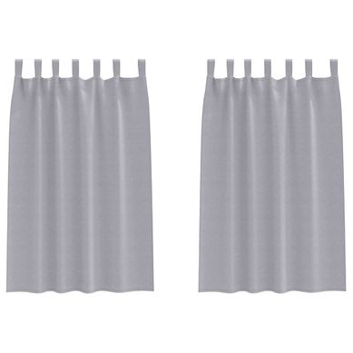 Lot de 2 Rideaux Occultants Gris Métal Polyester  175 x140