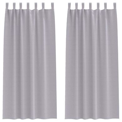 Lot de 2 Rideaux Occultants Gris Métal Polyester 260x140