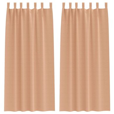 Lot de 2 Rideaux Occultants Marron Clair Polyester 260x140