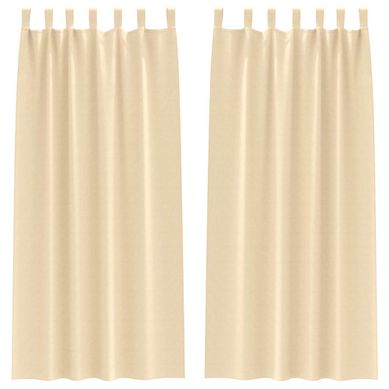 Lot de 2 Rideaux Occultants Crème Polyester 260x140