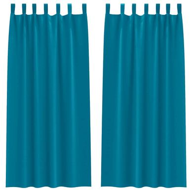 Lot de 2 Rideaux Occultants Turquoise Polyester 225x140